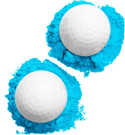 Gender Reveal Golf Ball for Baby Showers and Reveal Parties. All Natural Holi Powder. 2 Pack.